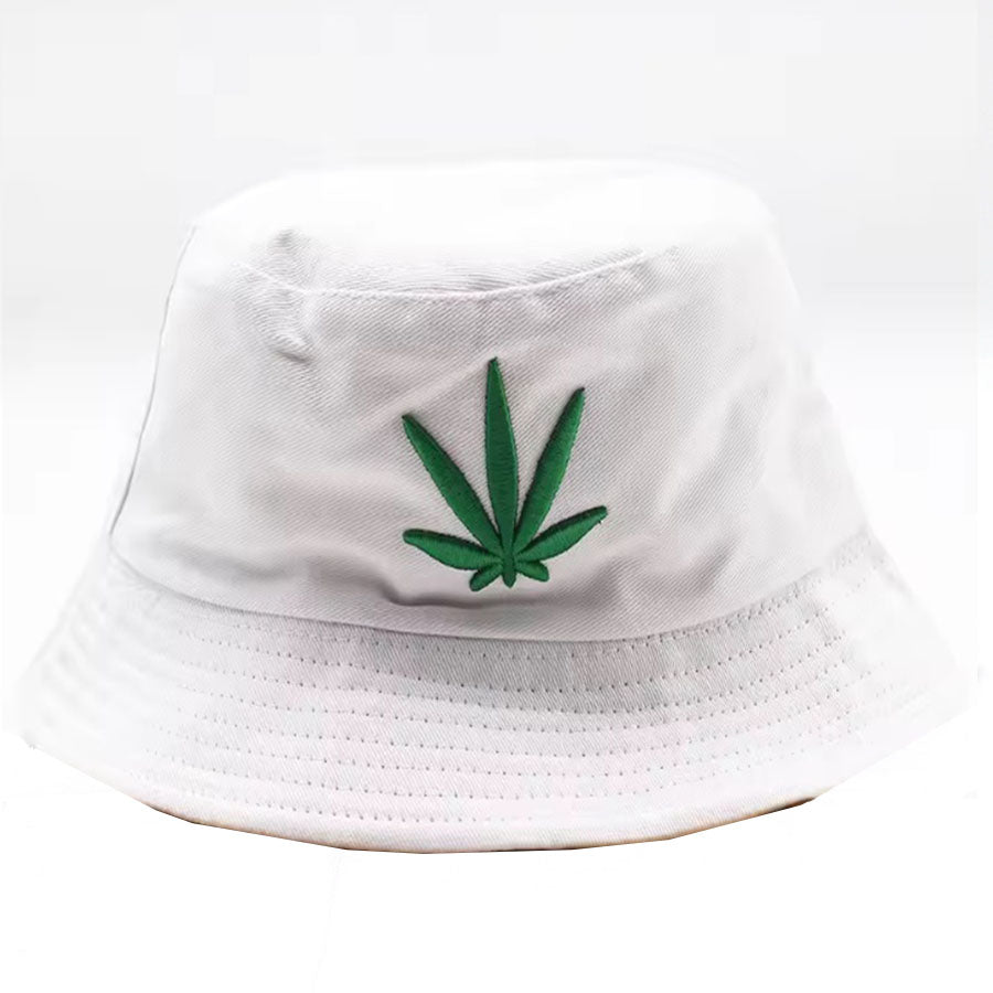 Fashion Weed Leaf  Bucket Hat Marijuana Cap 3D Embroidery