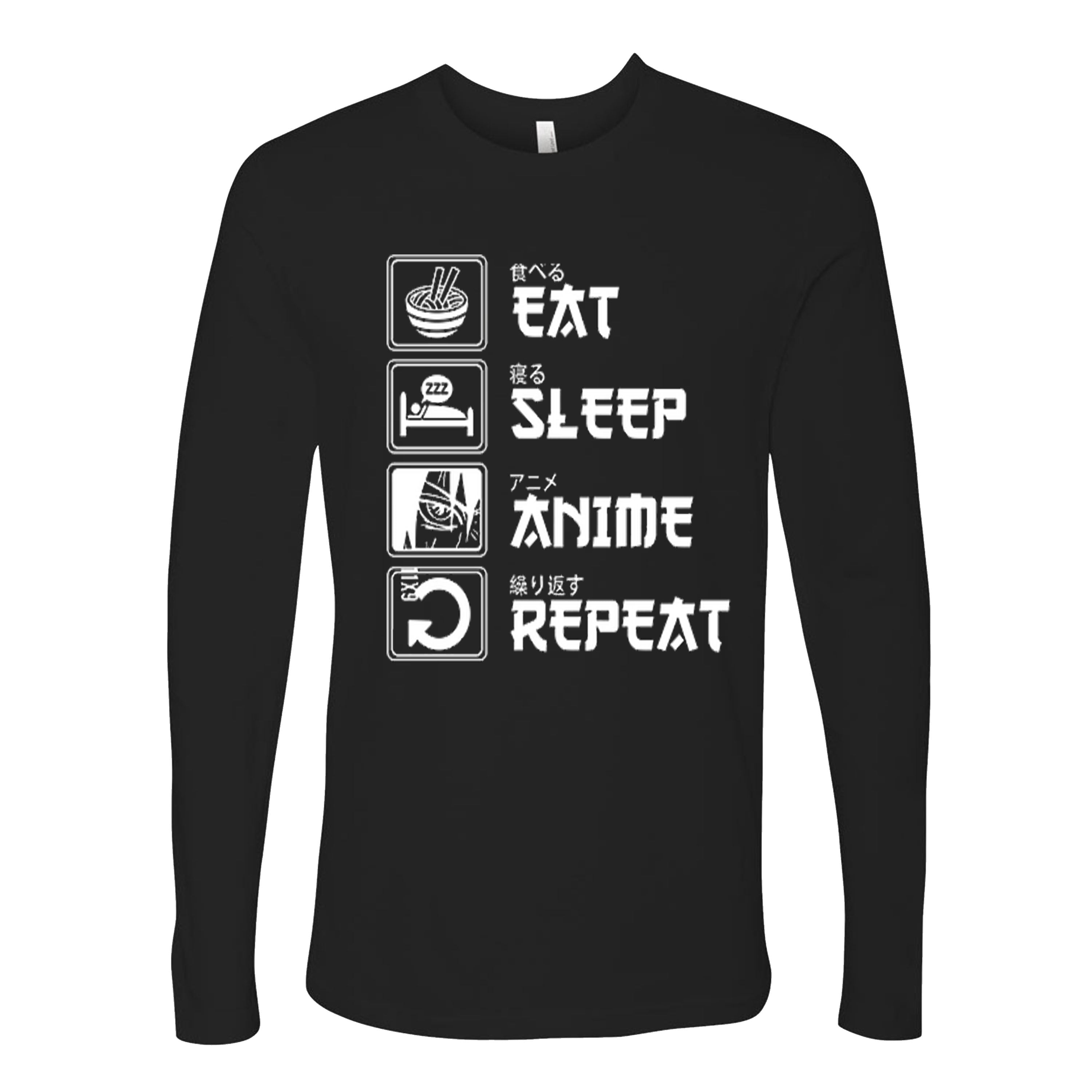 Eat Sleep Anime Repeat Manga Short Sleeve, Long Sleeve, Sleevless, Hoodies S-3XL