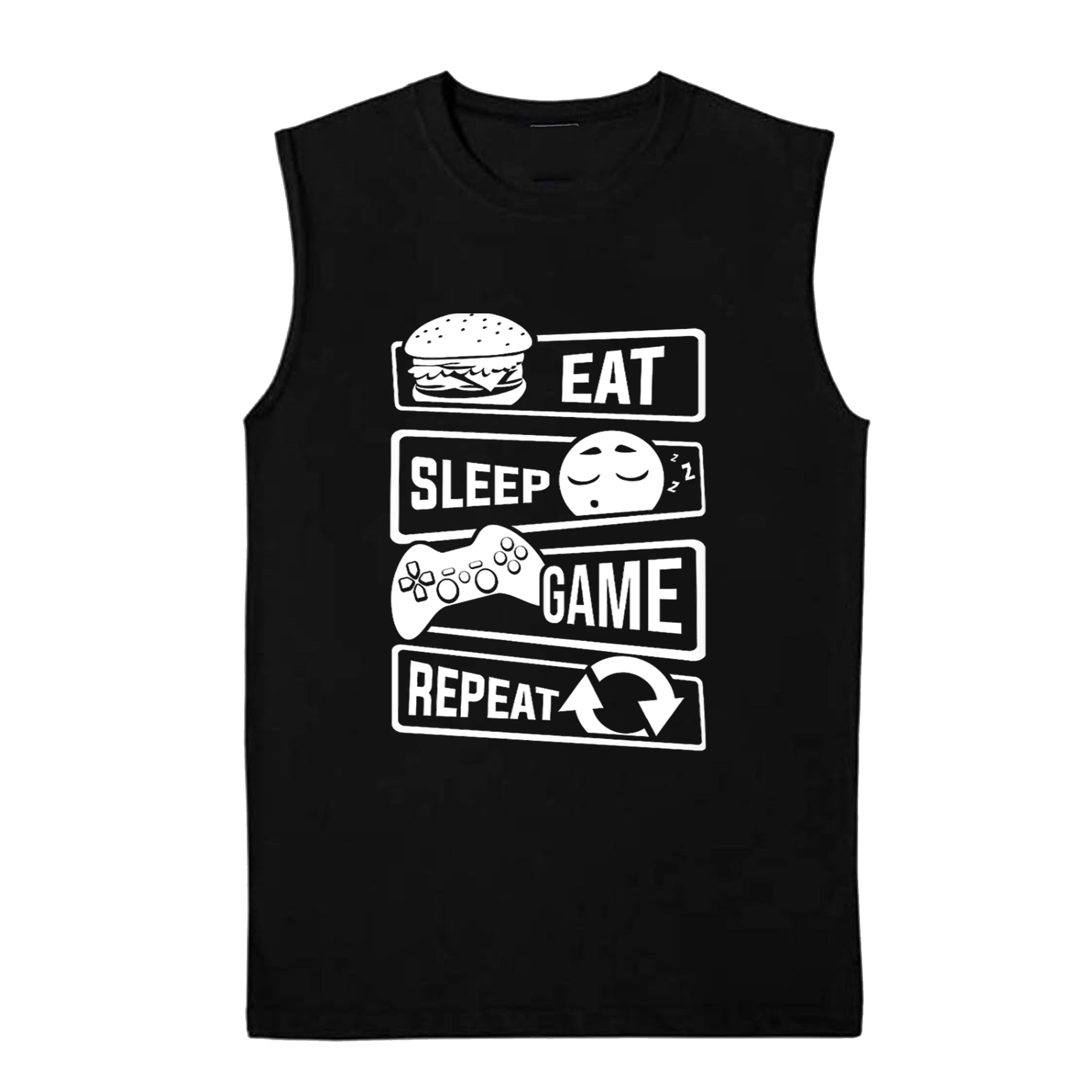 Eat Sleep Game Repeat - Gamer Gaming Video Games Novelty Funny T-shirts Sleevless Hoodies S-3XL