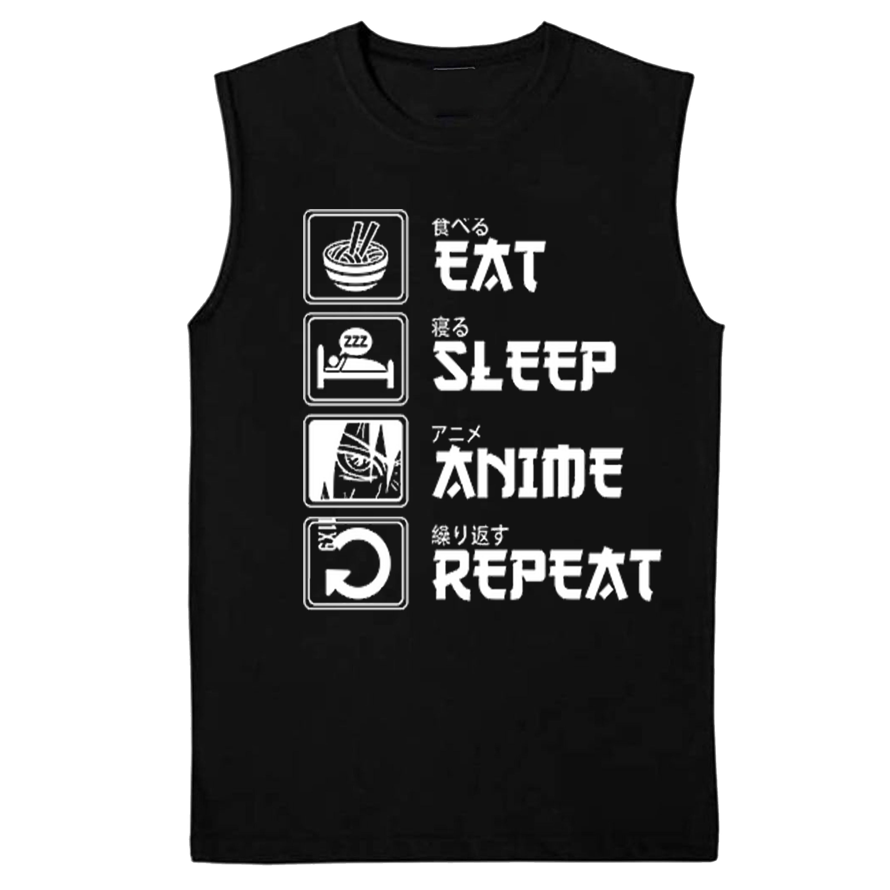 Eat Sleep Anime Repeat Manga Short Sleeve, Long Sleeve, Sleevless, Hoodies S-3XL