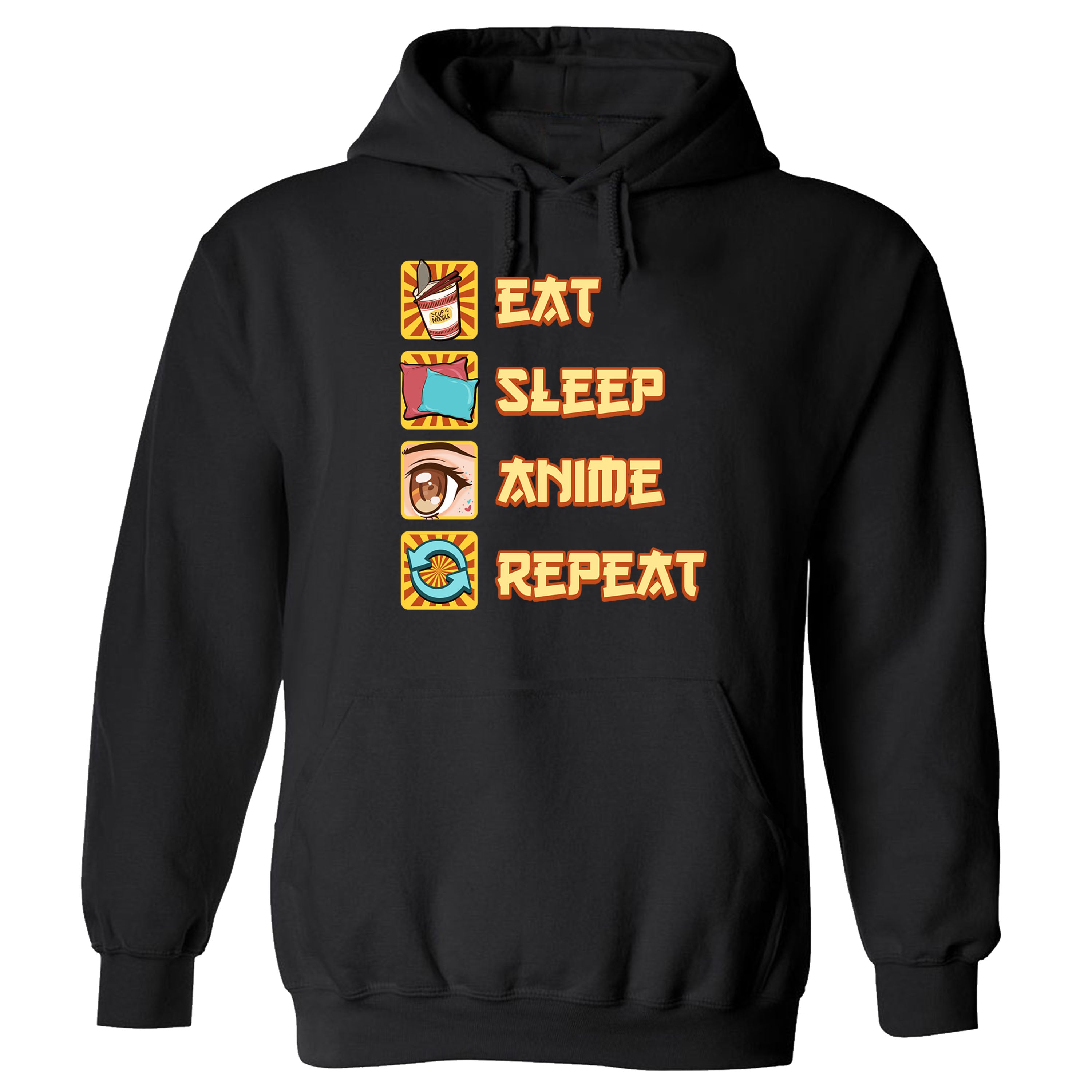 Eat Sleep Anime Repeat Short Sleeve, Long Sleeve, Sleevless, Hoodies S-3XL