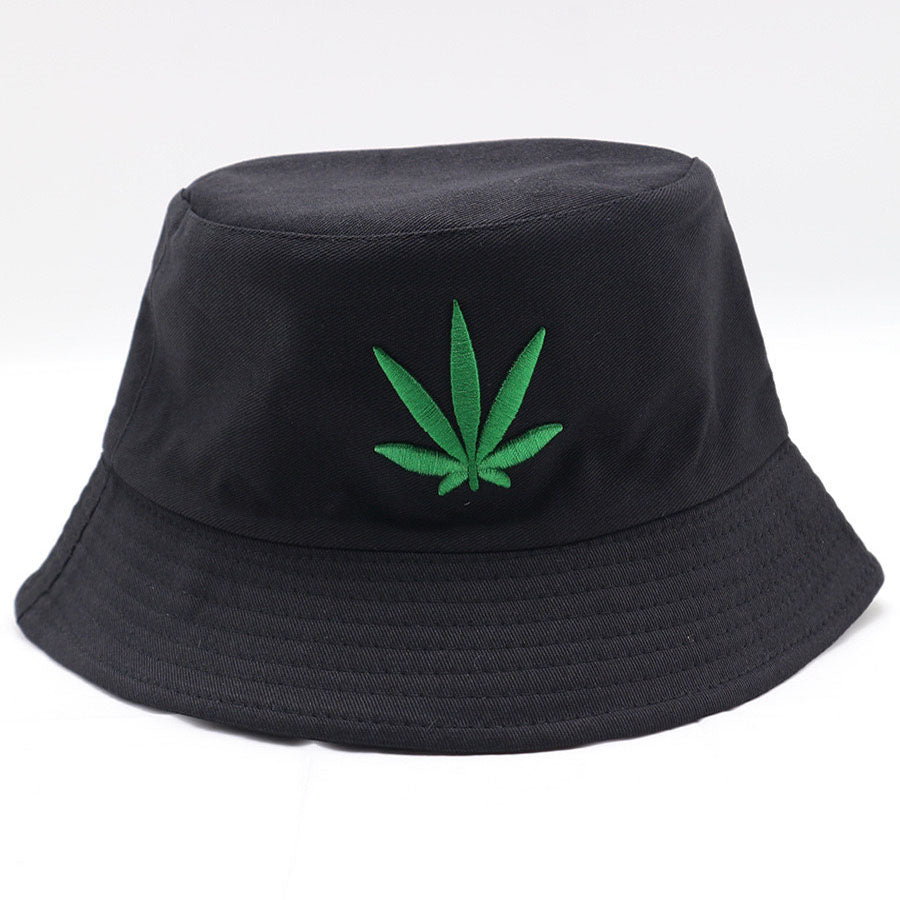 Fashion Weed Leaf  Bucket Hat Marijuana Cap 3D Embroidery