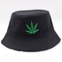 Fashion Weed Leaf  Bucket Hat Marijuana Cap 3D Embroidery